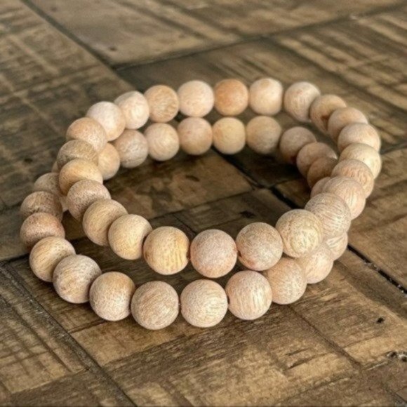 2pc 8mm Camphor Wood Stretch Bead Bracelet - Picture 4 of 4